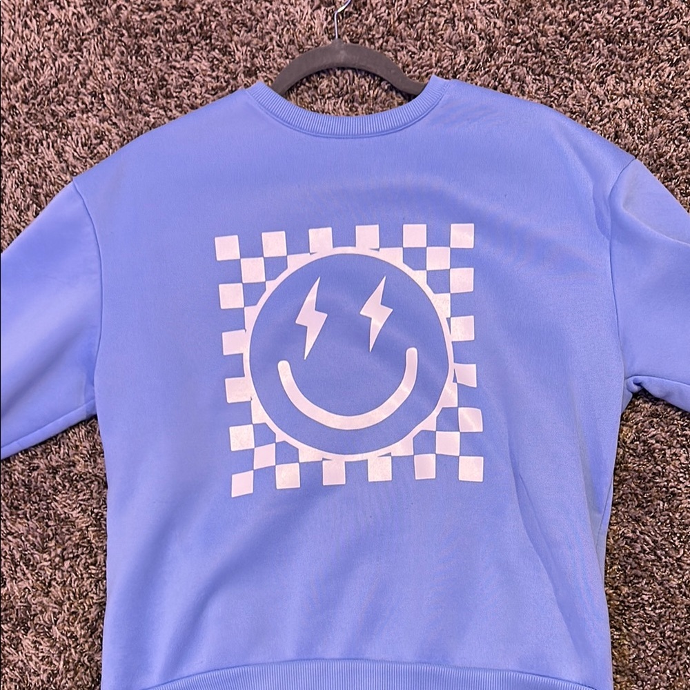 Kids Blue Smiley Sweatshirt